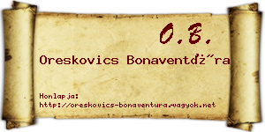 Oreskovics Bonaventúra névjegykártya